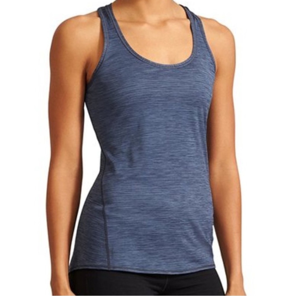 Athleta Shadow Stripe Chi Tank in Blue